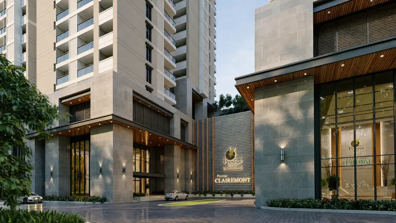 Arrival court and lobby entrance at Prestige Clairemont